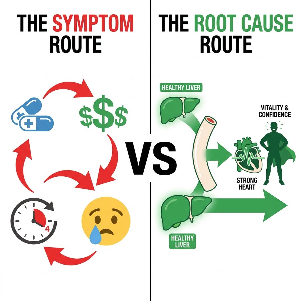 Two paths: pills that mask vs fixing root cause